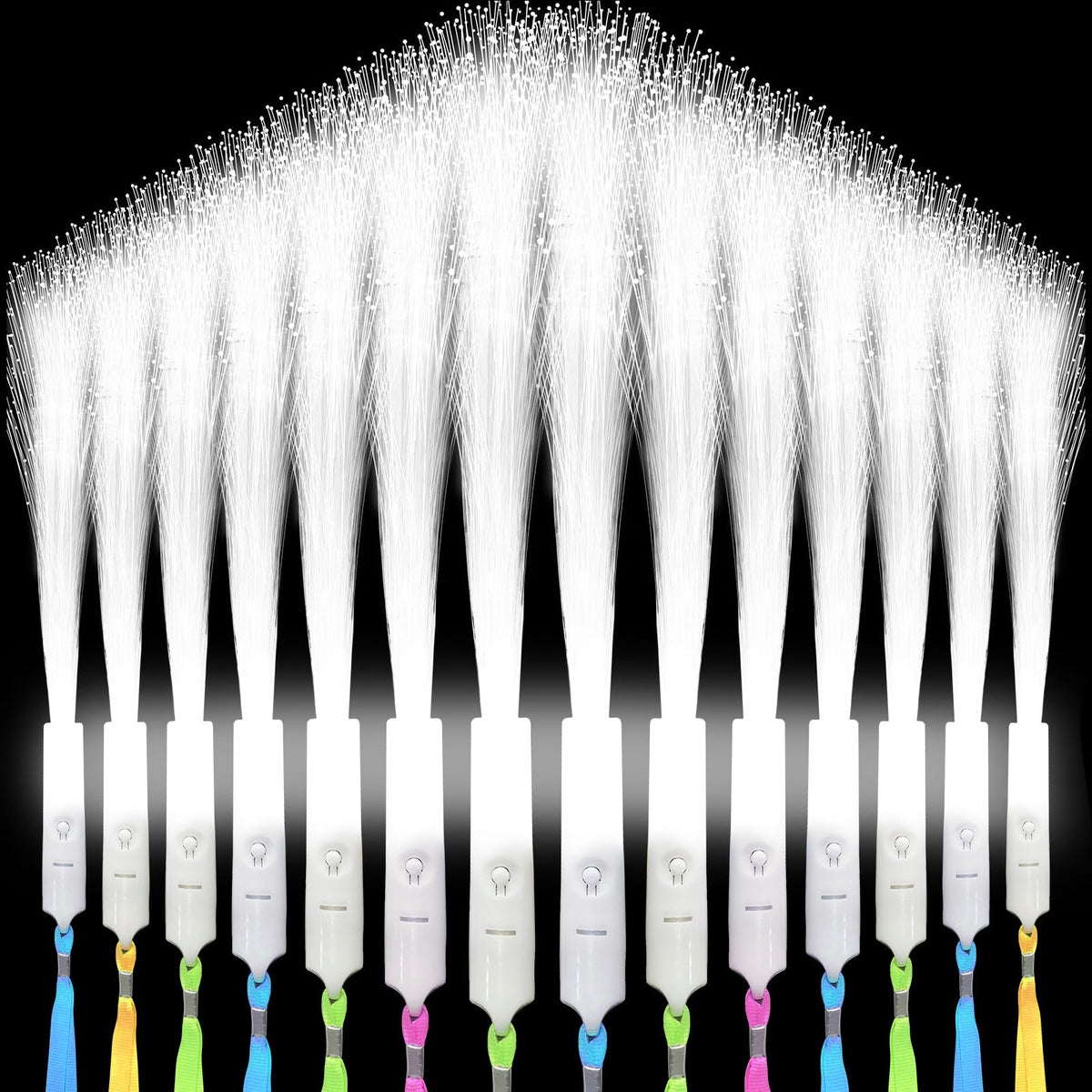 SHQDD white fiber optic wands bulk pack for lively crowd photos