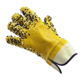 ShuBee Ugly Gloves' heavy-duty yellow canvas exterior boosts visibility and moisture resistance on site.