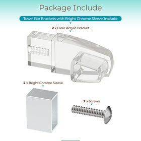 Shuisen bracket packaging contents with two brackets and screws for replacement.
