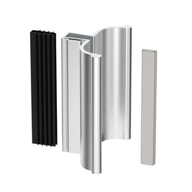 Shuisen bright chrome shower handle for a sleek frameless look and secure operation.