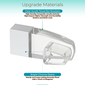 Shuisen chrome sleeve detail on bracket adds modern bathroom accent.
