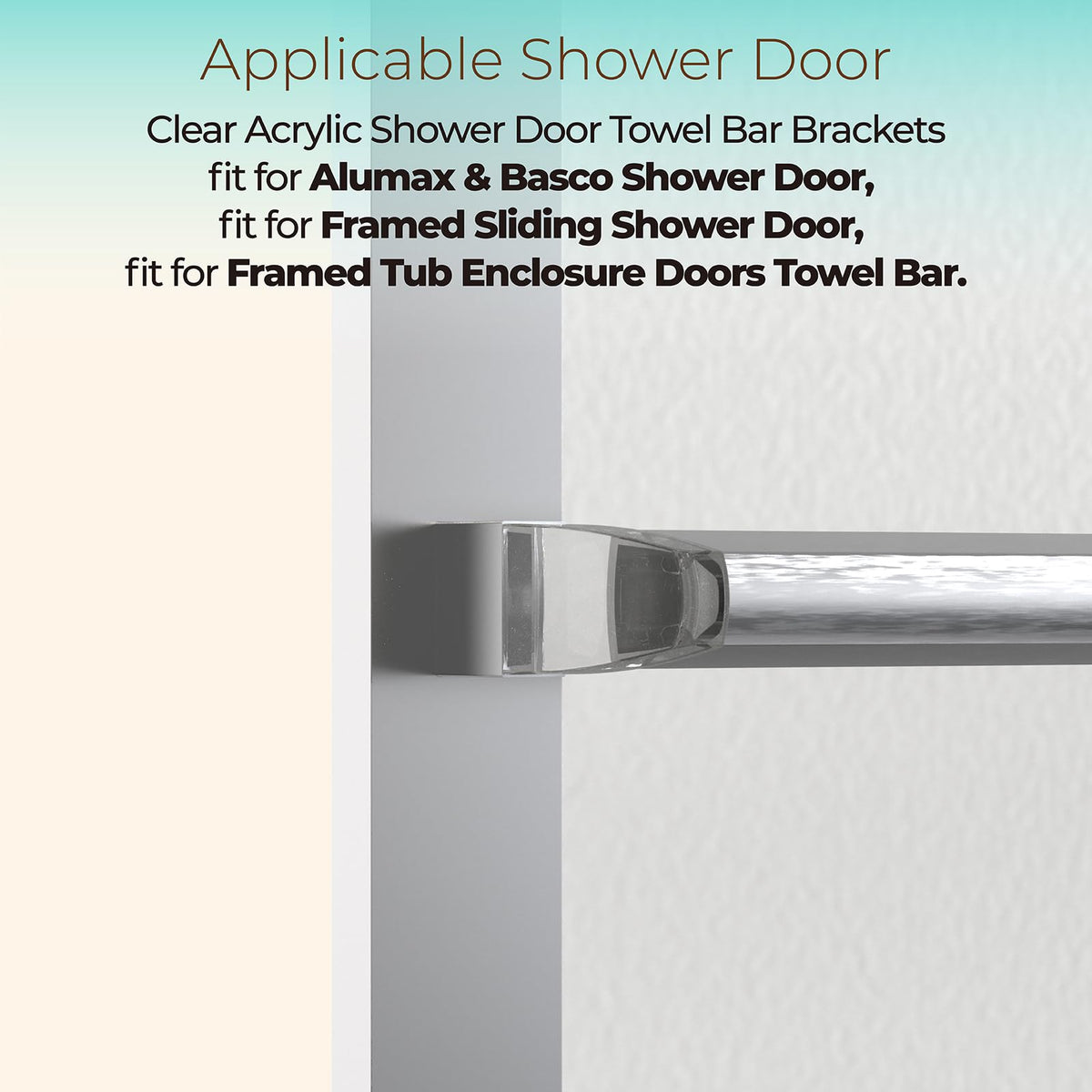 Shuisen clear brackets blend with glass for a discreet bathroom look.