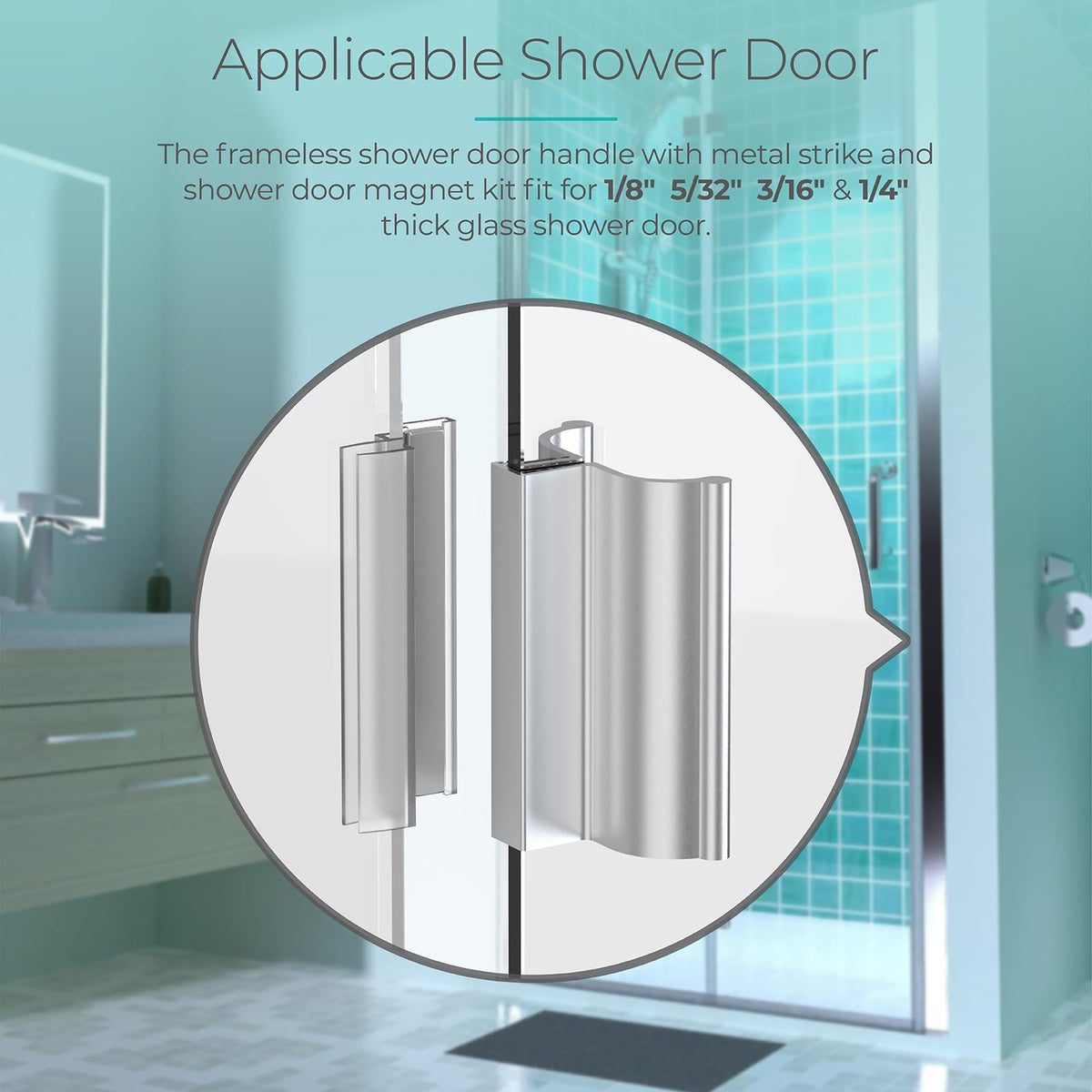 Shuisen U-channel kit fits multiple glass thicknesses for flexible installation.