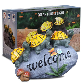 Shumi holiday garden turtle decor shines with fairy-tale glow for festive yards.