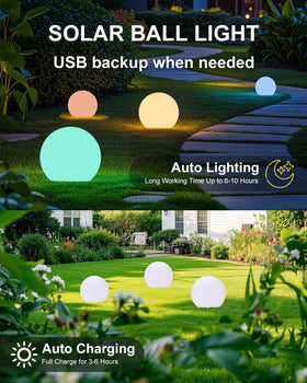 Shumi solar globe light Type-C charging emphasizes quick, convenient power