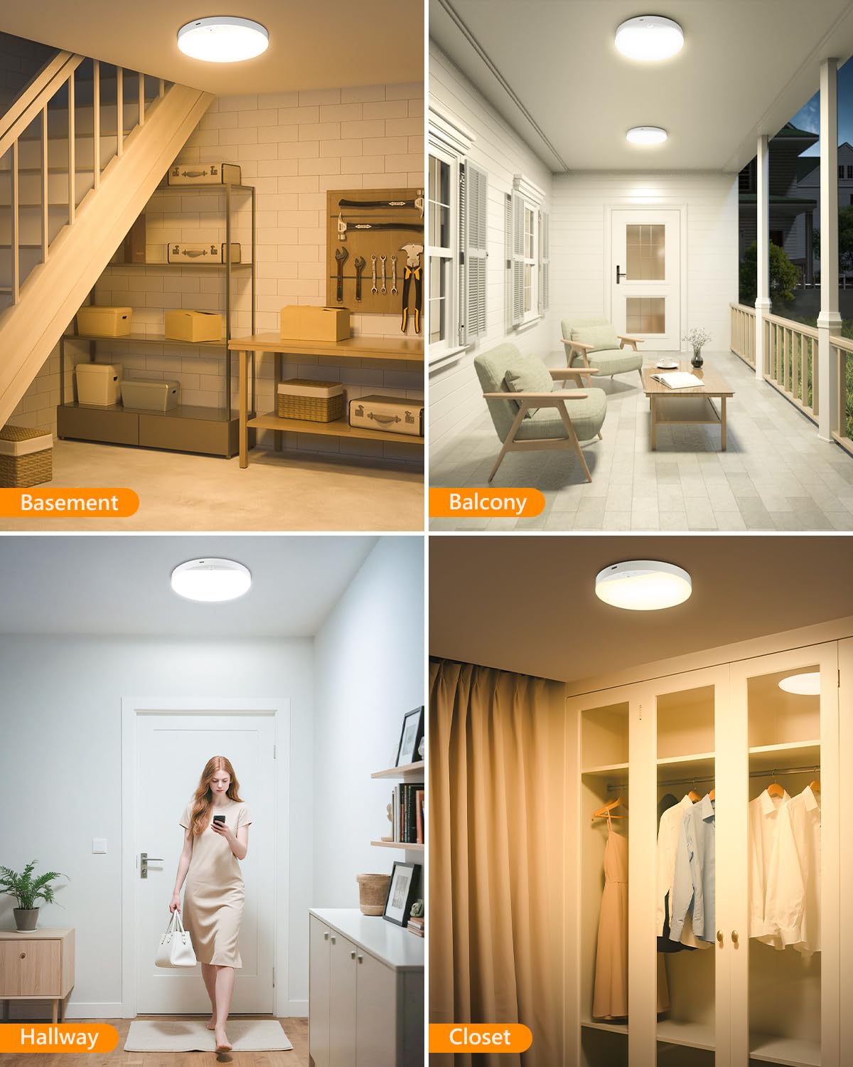 ShunFSC Motion sensor ceiling light in motion mode for automatic activation.
