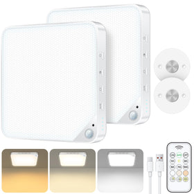 ShunFSC rechargeable 8W motion sensor ceiling light showing hands-free closet illumination.