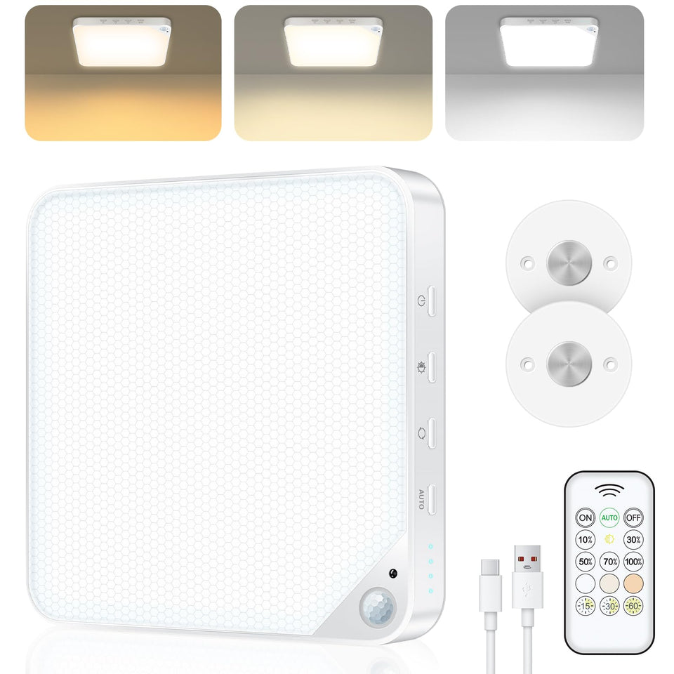 ShunFSC rechargeable 8W motion sensor light with wireless setup for easy use