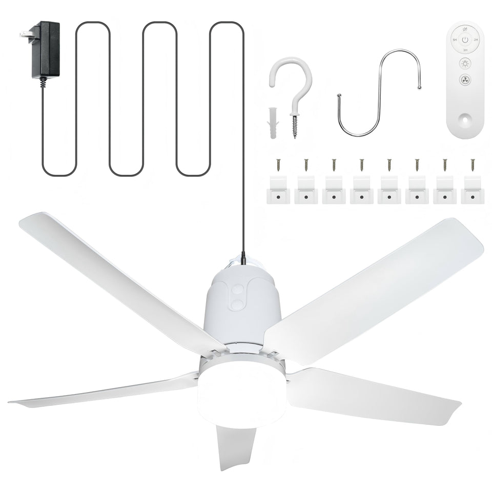 SHUNLEE 31-5 inch gazebo fan light hanging shows cooling and illumination for outdoor gatherings