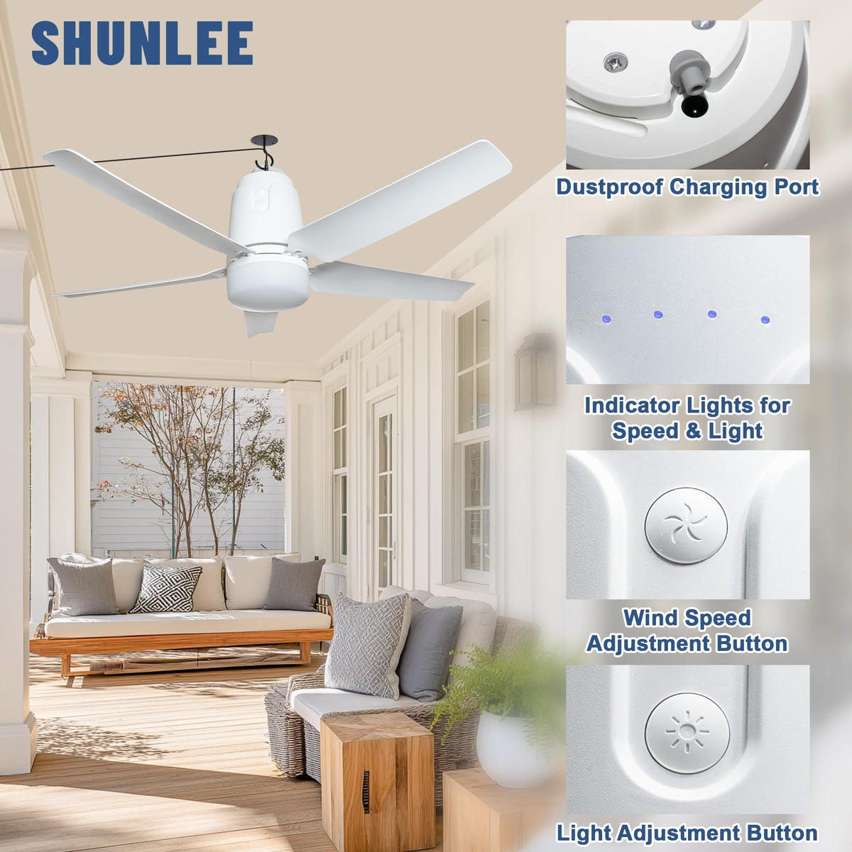 SHUNLEE four-speed motor delivering strong airflow with quiet operation