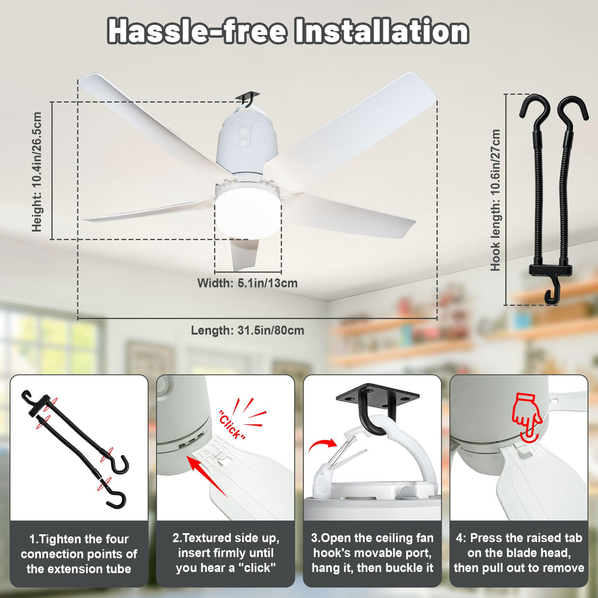 SHUNLEE Four wind speeds let you customize airflow for tents and patios