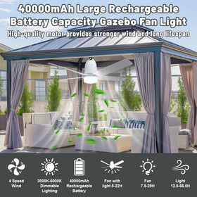SHUNLEE Gazebo fan light remote control enables easy operation from a distance
