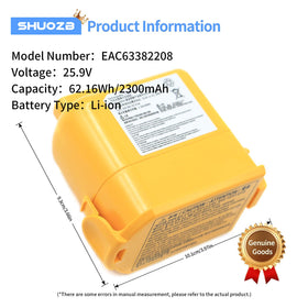 SHUO.Z.B LG CordZero A9 battery packaging includes screws and certificate
