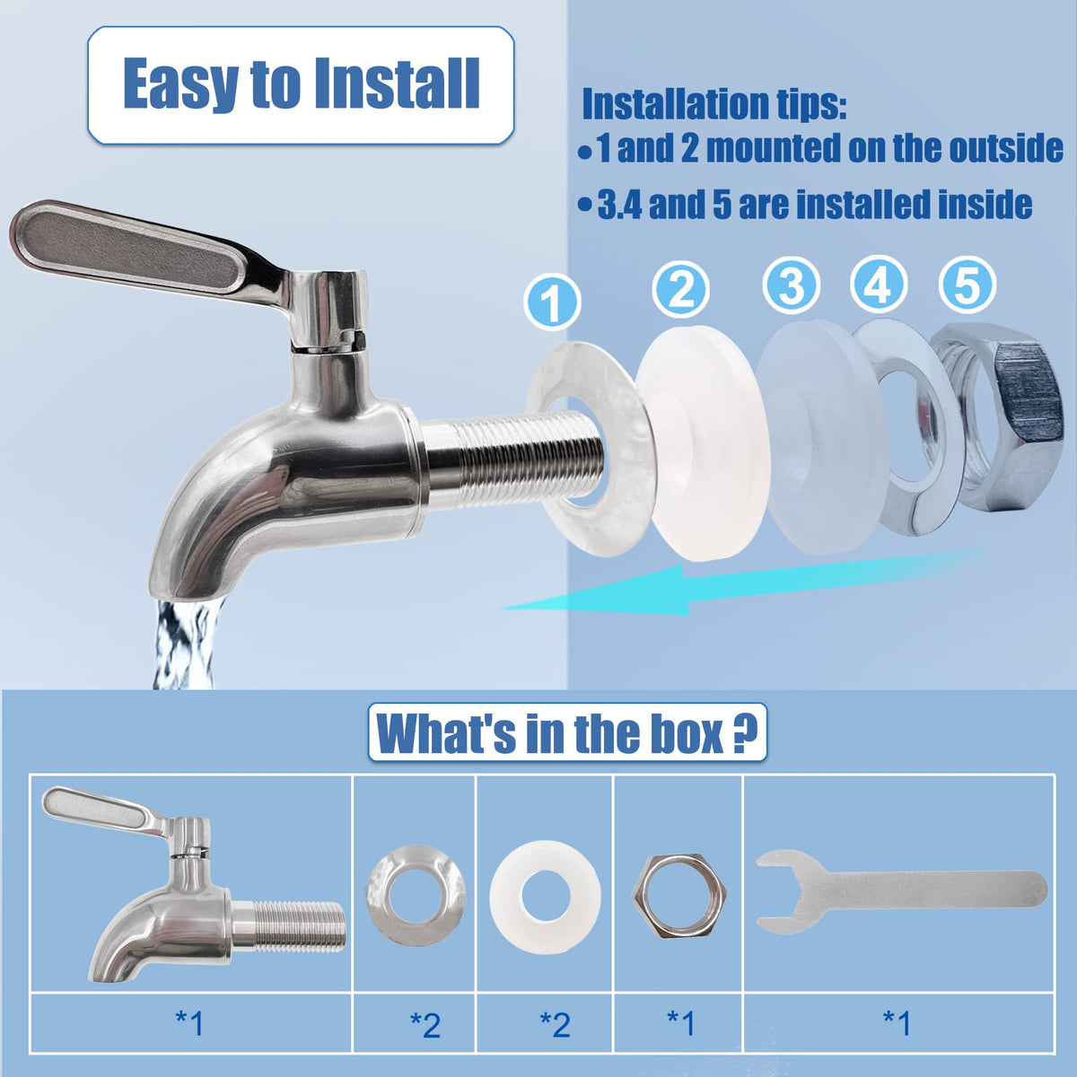 ShuRex spigot installed on Berkey Big shows compatibility and steady water flow.