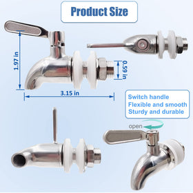 ShuRex stainless-steel spigot close-up emphasizing durability for long-term use.