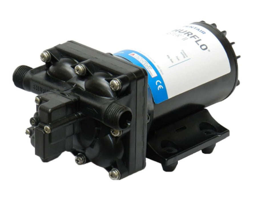SHURFLO Blaster II washdown pump installed on boat deck for easy rinsing