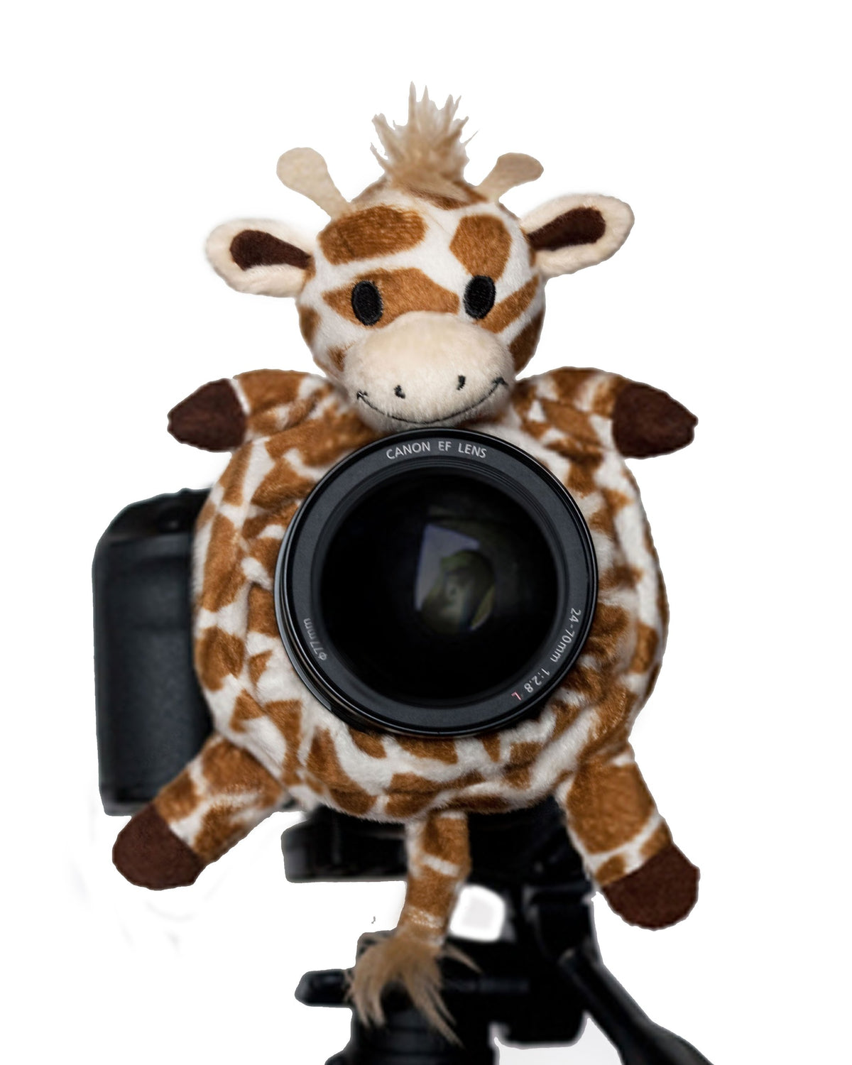 Shutter Huggers giraffe shutter hugger front view boosts candid smiles during photo sessions.