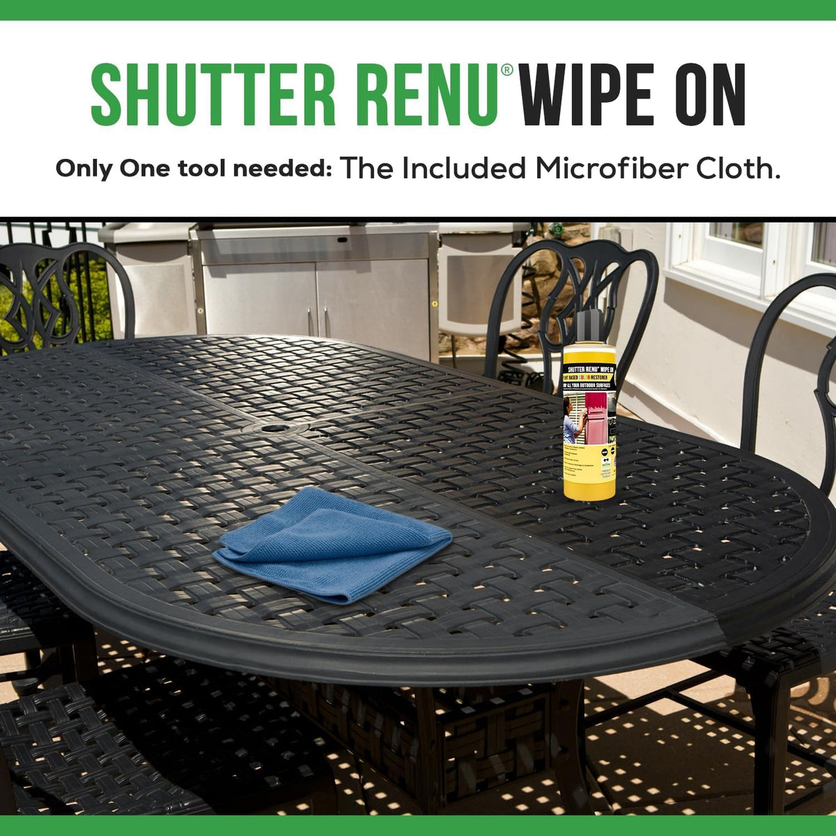 Shutter Renu Wipe On demonstrates easy wipe-on use with immediate results.