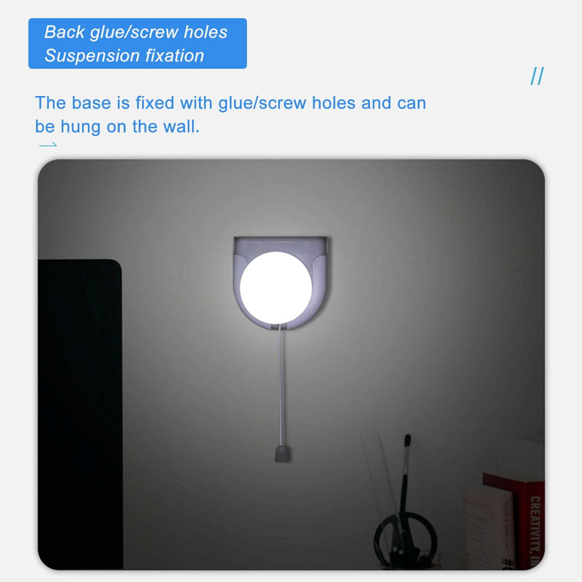 Shuwea portable cabinet light with pull chain ideal for stairs.