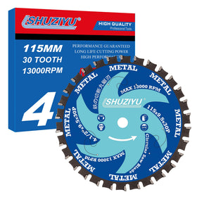 SHUZIYU 115 mm blade angled for clean metal cuts.
