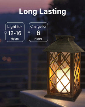 Two-lantern set ready for outdoor tables and pathways