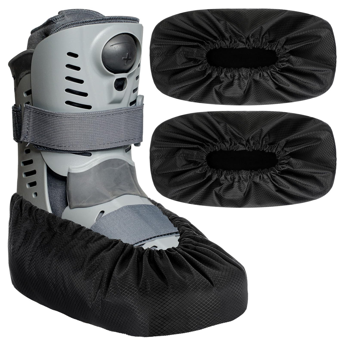 Shyyween Air Cam Walking Boot Covers in black, two-pack protect casts outdoors.