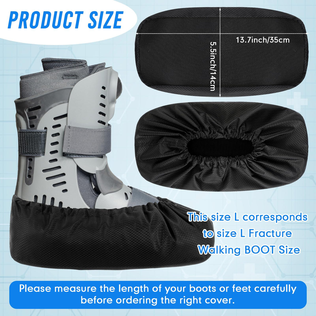 Shyyween boot cover with elastic, easy-on design for quick on/off during rehab.