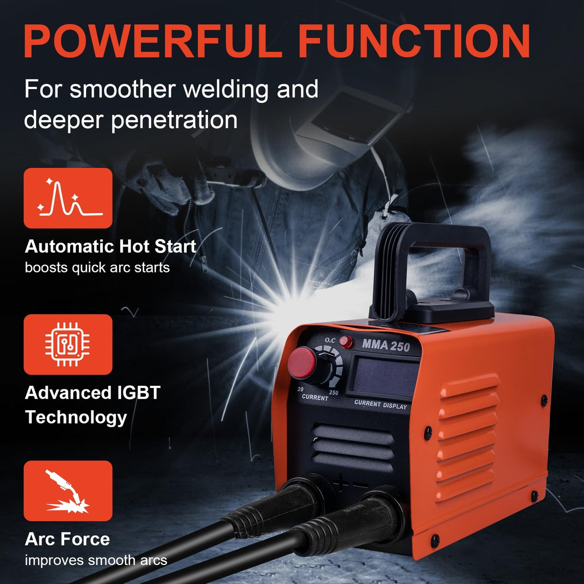 Siasky mini welding machine LED screen shows precise current settings.