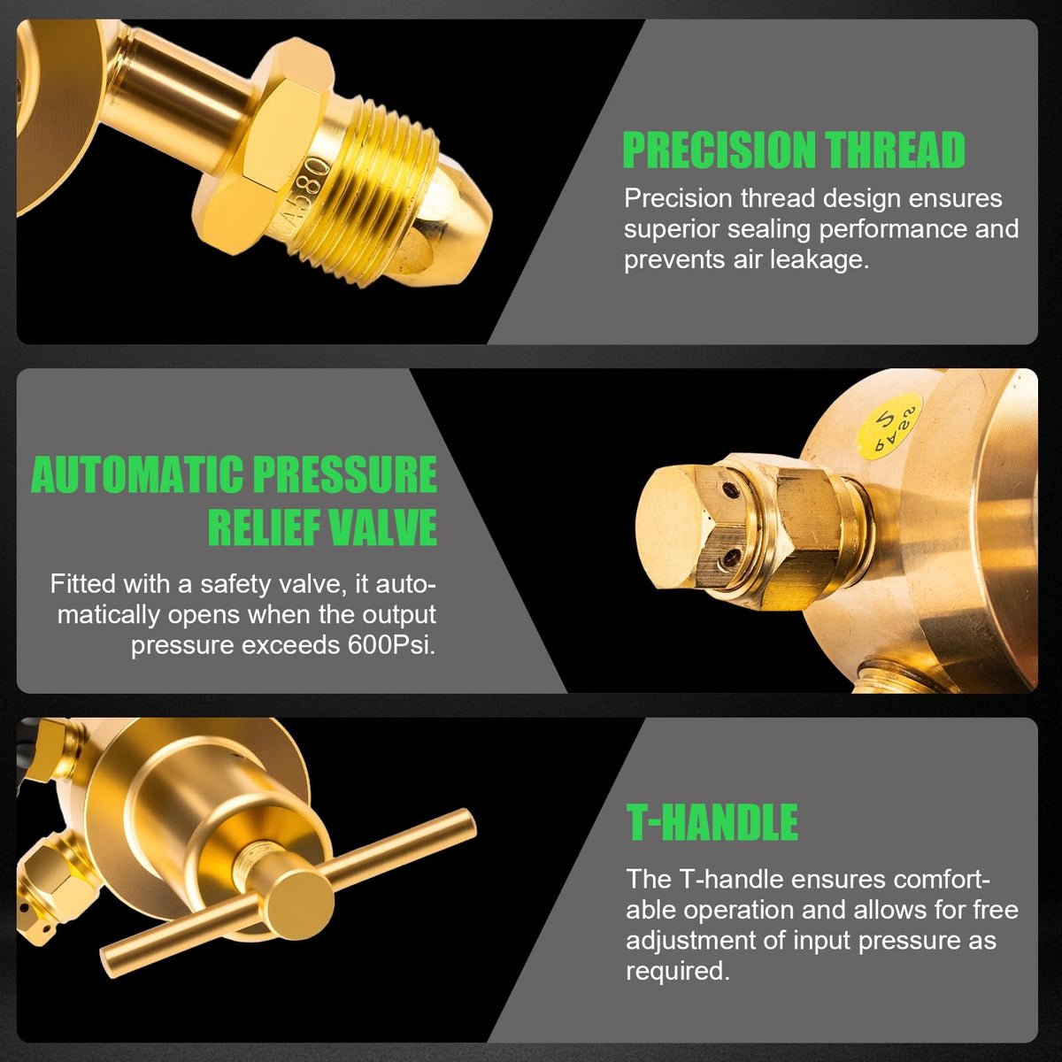 Siasky regulator with 1/4-inch flare outlet for versatile connections