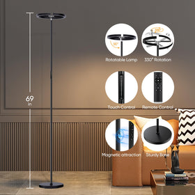 SIBRILLE dimmable floor lamp showing warm to cool whites