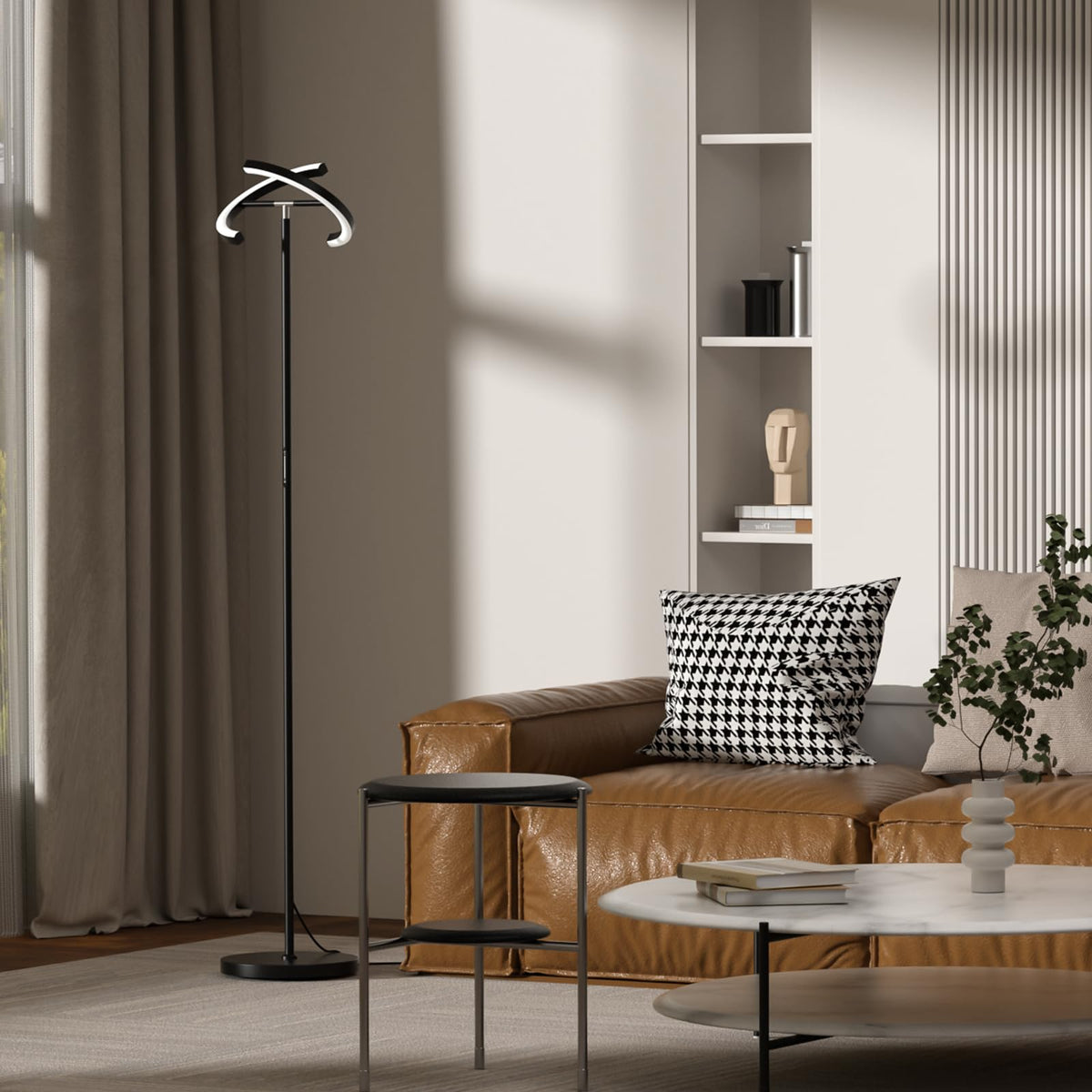 Easy two-piece assembly of SIBRILLE floor lamp