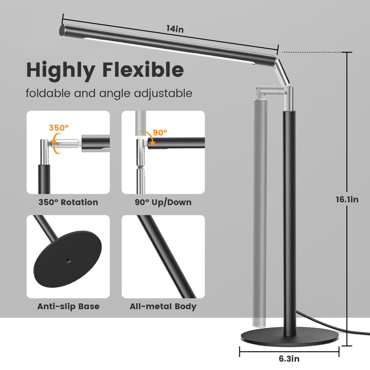 SIBRILLE adjustable arm allows flexible lamp placement.