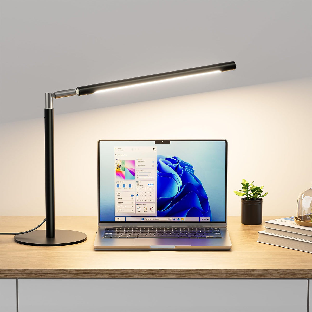 SIBRILLE metal LED desk lamp base provides stable, scratch-resistant support.