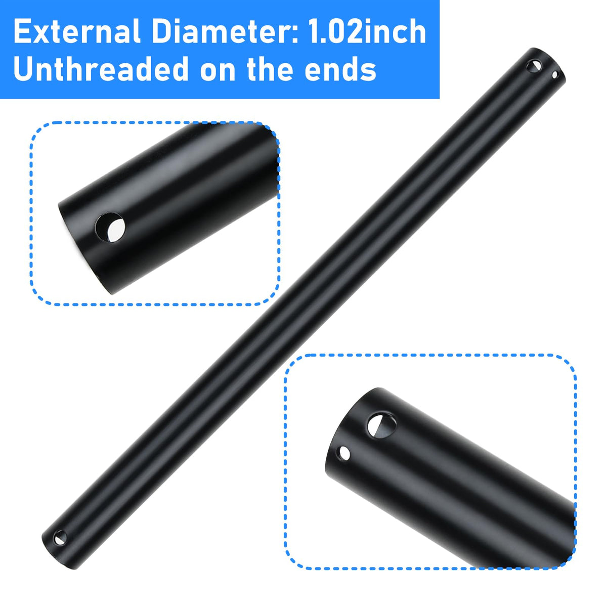 Sibosen extended downrod enhancing airflow in large spaces.