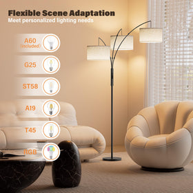 SIBRILLE 27W arc structure adds modern elegance to a corner.