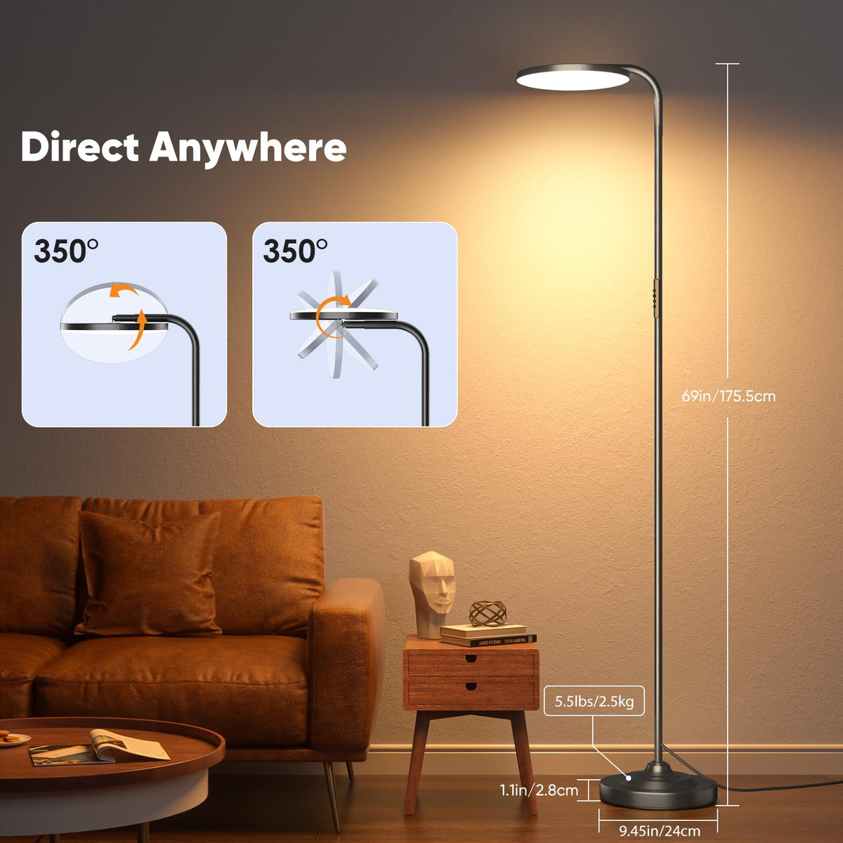 Sibrille color temperature range 3000K-6000K for warm to cool white
