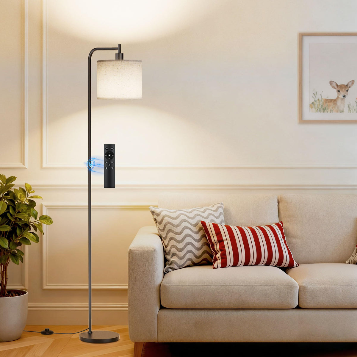 Sibrille floor lamp base provides stability for busy living spaces.