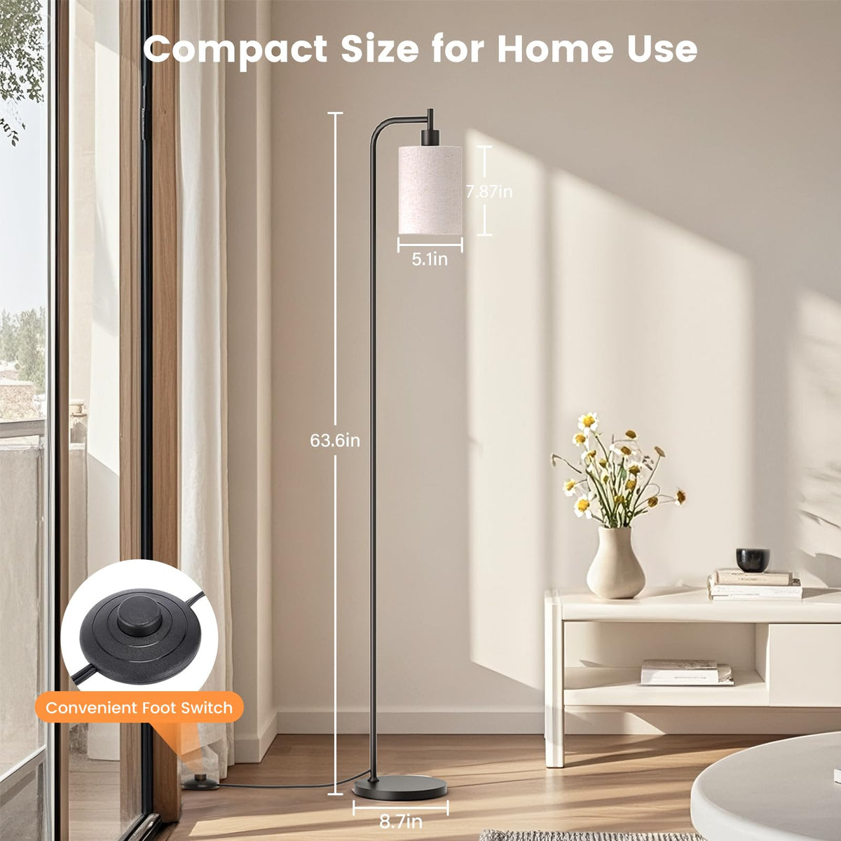 SIBRILLE floor lamp color temperature range for warm to cool mood in spaces.