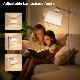 SIBRILLE floor lamp remote magnet attachment keeps controls within easy reach.