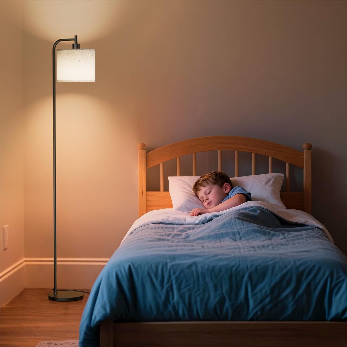 Sibrille floor lamp weighted base reduces tipping on carpet.