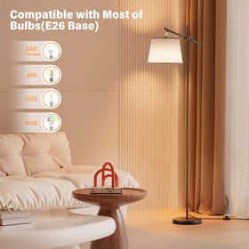 SIBRILLE floor lamp weighted base enhances stability in busy homes.