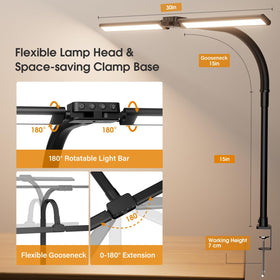 Sibrille LED desk lamp with color-changing modes for ambient lighting