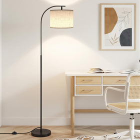 Sibrille linen shade study lamp complements minimalist decor.