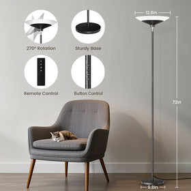 SIBRILLE torchiere shade uplight delivers soft ambient illumination for cozy movie nights.