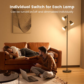 SIBRILLE tree floor lamp offers 180-degree vertical adjustment for reading or tasks