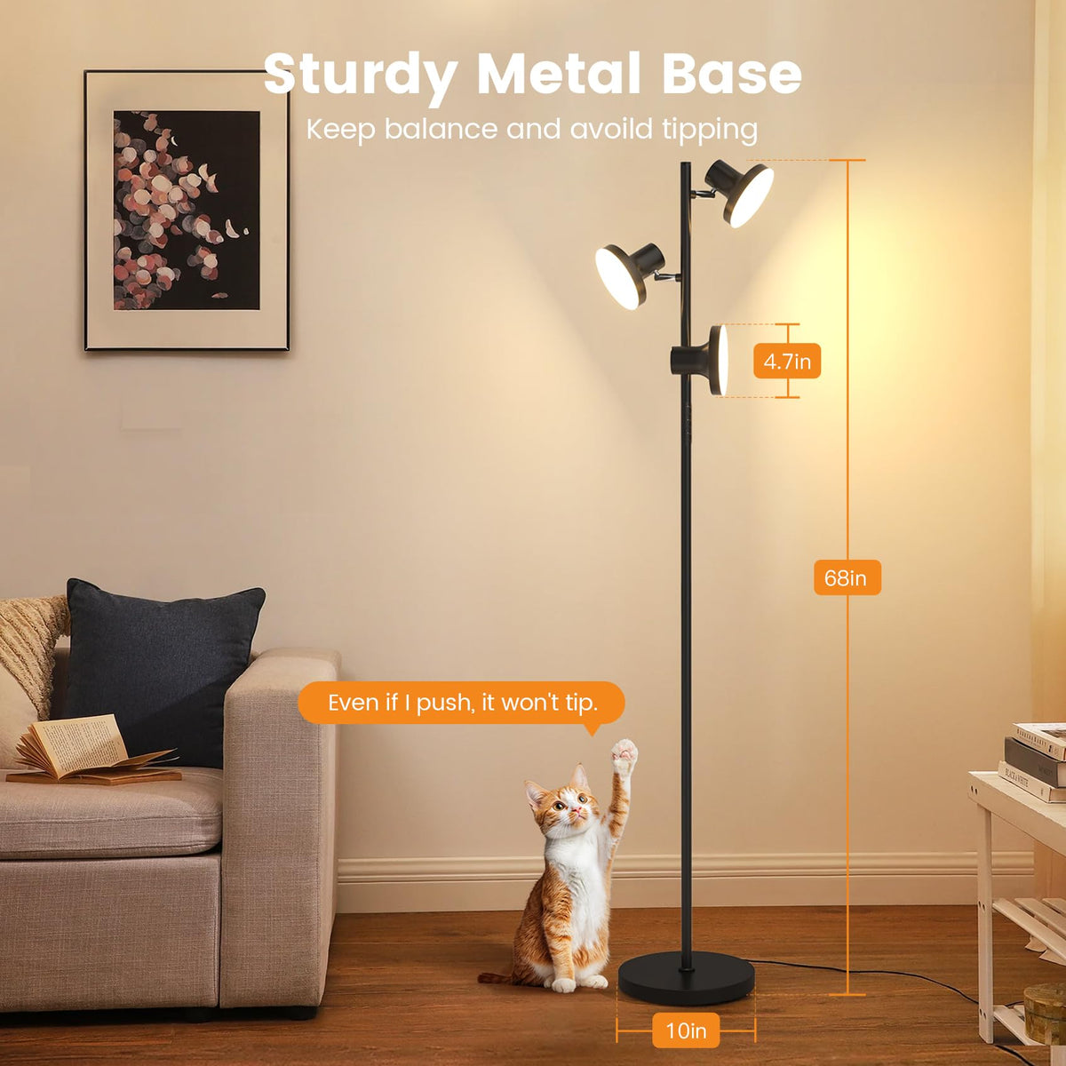 SIBRILLE sturdy base keeps the lamp stable near kids or pets.