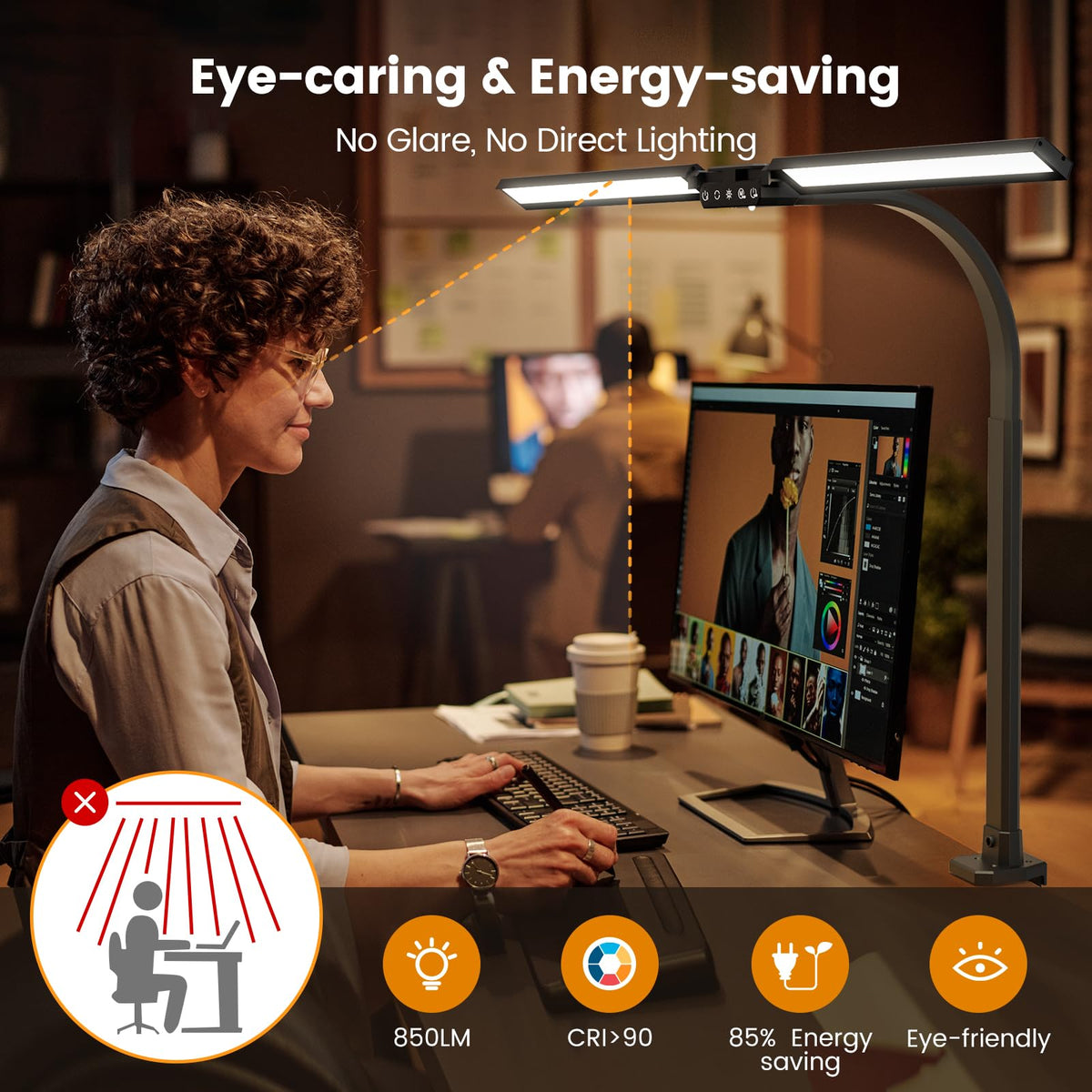 SIBRILLE dimmable brightness allows comfortable task lighting