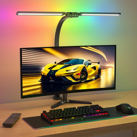 SIBRILLE upgraded LED desk lamp with rotatable heads delivering even illumination across a large workspace