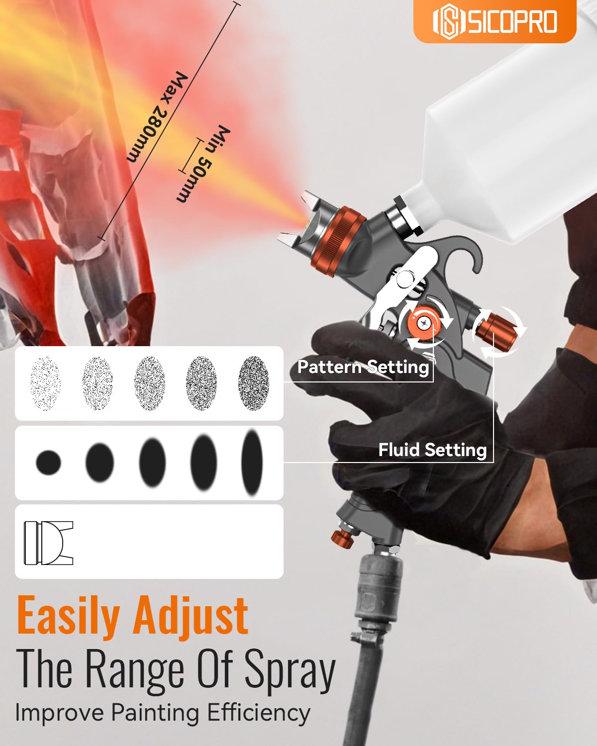 SICOPRO aluminum body provides a durable, seal tight spray experience across projects