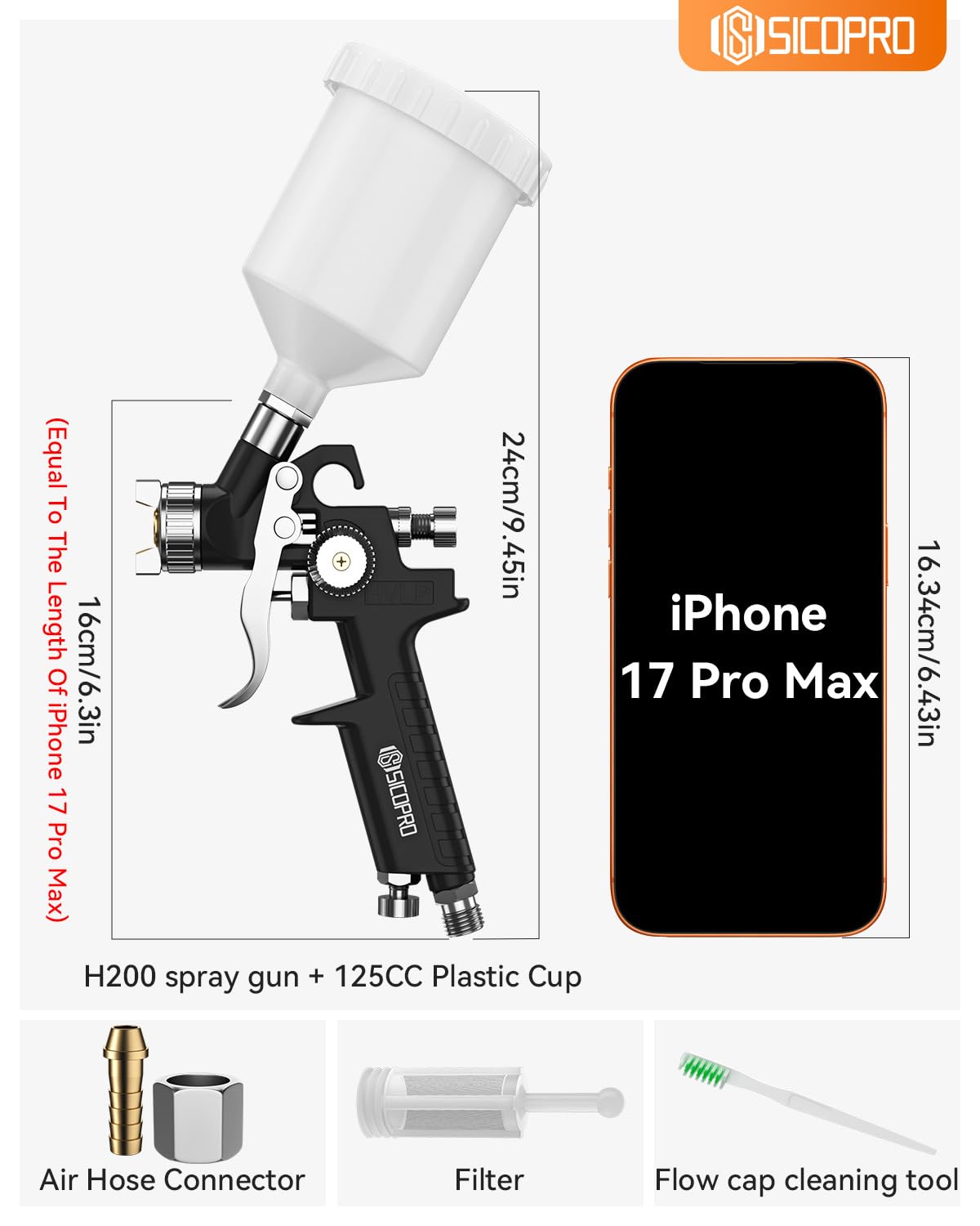 Compact handheld design ideal for small area touch-ups.
